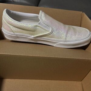 Vans Iridescent White Slip-On Sneakers